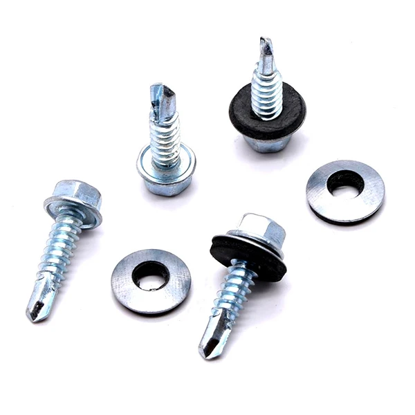 Hex Flange Head Self Drilling Screw with Round EPDM Washer